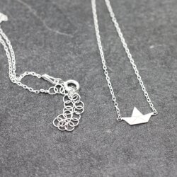 925 sterling silver Origami boat Necklace