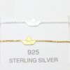 925 Sterling Silver Origami Boat Bracelet little paper boat, Maritim bracelet