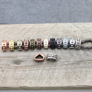 10 Metall Schiebeperlen fr Lederbnder