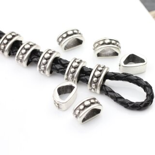 10 Metall Schiebeperlen fr Lederbnder