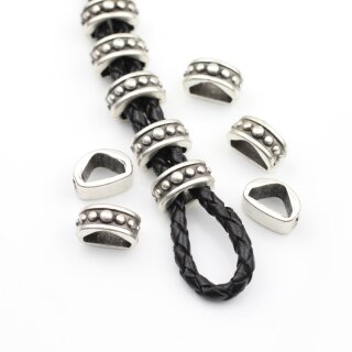 10 Metall Schiebeperlen fr Lederbnder