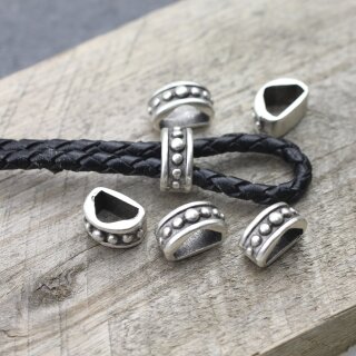10 Metall Schiebeperlen fr Lederbnder