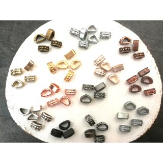 10 Metall Schiebeperlen für Lederbänder