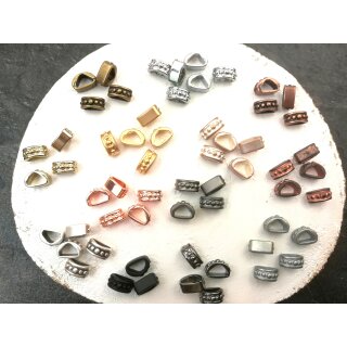 10 Metall Schiebeperlen fr Lederbnder