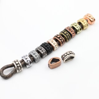 10 Metall Schiebeperlen fr Lederbnder