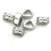 10 Bracelet Slider Beads Rhodium