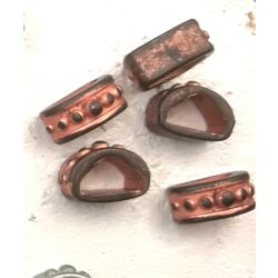 10 Bracelet Slider Beads Rustic Copper
