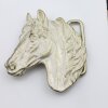 Gold Perlmutt Belt buckle Horsehead, Western belt buckle