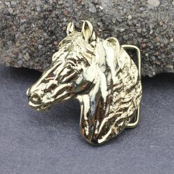 Gold Belt buckle Horsehead, Western belt buckle