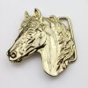 Gold Belt buckle Horsehead, Western belt buckle