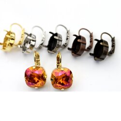 Earring setting for 12 mm Cushion Square Swarovski...