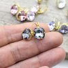 Earring setting for 12 mm Cushion Square Swarovski Crystals 4470  Preciosa crystals 12 mm