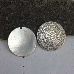 Silver Tribal Charms, Ethnic coin Pendant