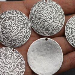 Silver Tribal Charms, Ethnic coin Pendant