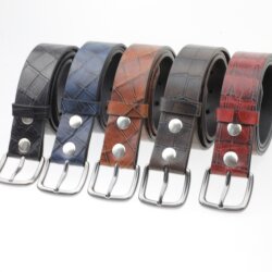 Genuine Cowhide Crocodile Print removable Buckle Leather...