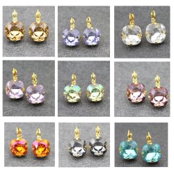 Swarovski Crystal Earrings, Elegant Earrings, 12 mm Cushion Square Swarovski Crystal 4470