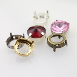 20 stk Aufnähkessel für 14 mm Rivoli Swarovski Kristall, Cabochons, edelsteine, Glas Metallfassung