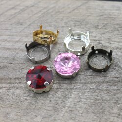 20 stk Aufnähkessel für 14 mm Rivoli Swarovski Kristall, Cabochons, edelsteine, Glas Metallfassung