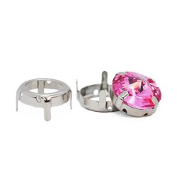 Sew-on settings for Swarovski Crystals 14 mm Rivoli Swarovski Crystal Antique Brass