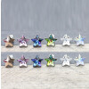 Sterling Silver stud Star earrings with crystals from Swarovski, Sparkly Star Earrings, Star Stud Earrings