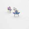 Sterling Silver stud Star earrings with crystals from Swarovski, Sparkly Star Earrings, Star Stud Earrings