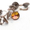 14mm Rivoli Leverback Earring Settings, Fits Swarovski 1122 & Same Size Stones, Jewelry Making Supplies Antique Copper