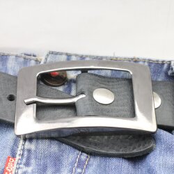 Gürtelschnalle Gunmetal Gürtelschließe rechteckige Form für 4cm Gürtelriemen