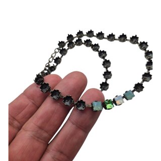 Ketten Fassung für 6 mm Princess Square Swarovski Kristall Altmessing