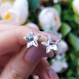 925 Sterling Silber Ohrstecker Fassung fr Sterne Swarovski Kristalle 10 mm - 1 Paar