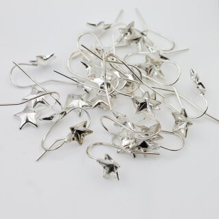 925 Sterling Silber Ohrstecker Fassung fr Sterne Swarovski Kristalle 10 mm - 1 Paar