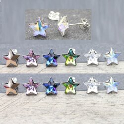 1 Pair 925 Sterling Silver stud Star earrings Settings...