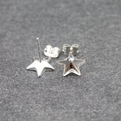 925 Sterling Silber Ohrstecker Fassung für Sterne Swarovski Kristalle 10 mm - 1 Paar