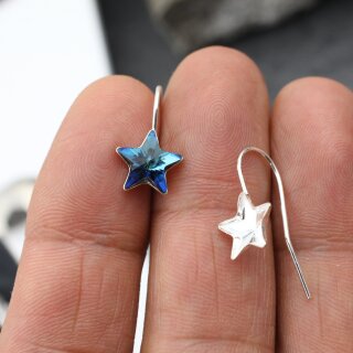 1 Pair 925 Sterling Silver earrings Settings for Swarovski Star 4547 - 10 mm