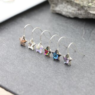 925 Sterling Silber Ohrring Fassung fr Swarovski Stern10 mm - 1 Paar