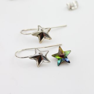 925 Sterling Silber Ohrring Fassung fr Swarovski Stern10 mm - 1 Paar