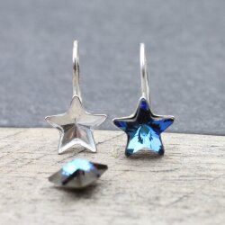 1 Pair 925 Sterling Silver earrings Settings for Swarovski Star 4547 - 10 mm