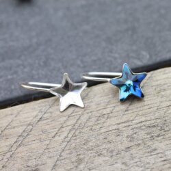 1 Pair 925 Sterling Silver earrings Settings for Swarovski Star 4547 - 10 mm