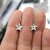 Sterling Silver Hook Earrings, Star earrings with crystals from Swarovski, Sparkly Star Earrings 27 Crystal