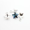 4 Pcs 925 Sterling Silver Star Pendants setting for 10 mm Swarovski Star Crystals