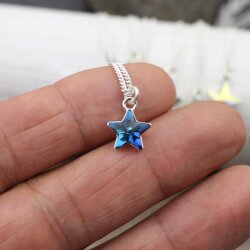 Sterling Silver Star Pendant Necklace with crystals from Swarovski, Sparkly Star