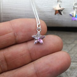 Sterling Silver Star Pendant Necklace with crystals from Swarovski, Sparkly Star