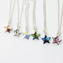 Sterling Silver Star Pendant Necklace with crystals from Swarovski, Sparkly Star