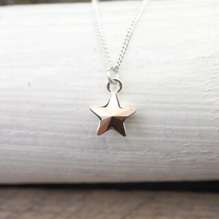 Sterling Silver Star Pendant Necklace with crystals from Swarovski, Sparkly Star 129 Crystal Rose Gold