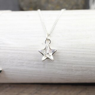 Sterling Silver Star Pendant Necklace with crystals from Swarovski, Sparkly Star 27 Crystal