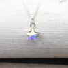 Sterling Silber Stern Kette mit Swarovski Kristalle 10 mm Silber Stern 28 Crystal Aurora Borealis