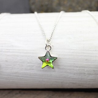 Sterling Silber Stern Kette mit Swarovski Kristalle 10 mm Silber Stern 64 Crystal Vitrail Medium