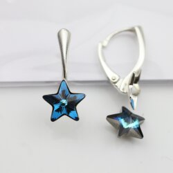 1 Pair 925 Sterling Silver earrings Settings for Swarovski Star 4547 - 10 mm