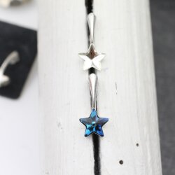 1 Pair 925 Sterling Silver earrings Settings for Swarovski Star 4547 - 10 mm