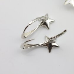 Sterling Silver Hook Earrings, Star earrings with crystals from Swarovski, Sparkly Star Earrings