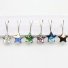 Sterling Silver Hook Earrings, Star earrings with crystals from Swarovski, Sparkly Star Earrings